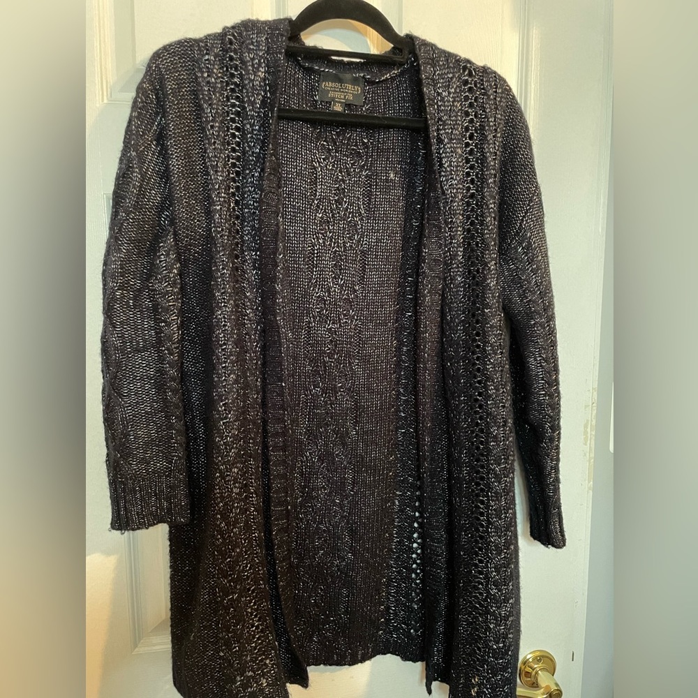 Metallic navy long cardigan - XL
